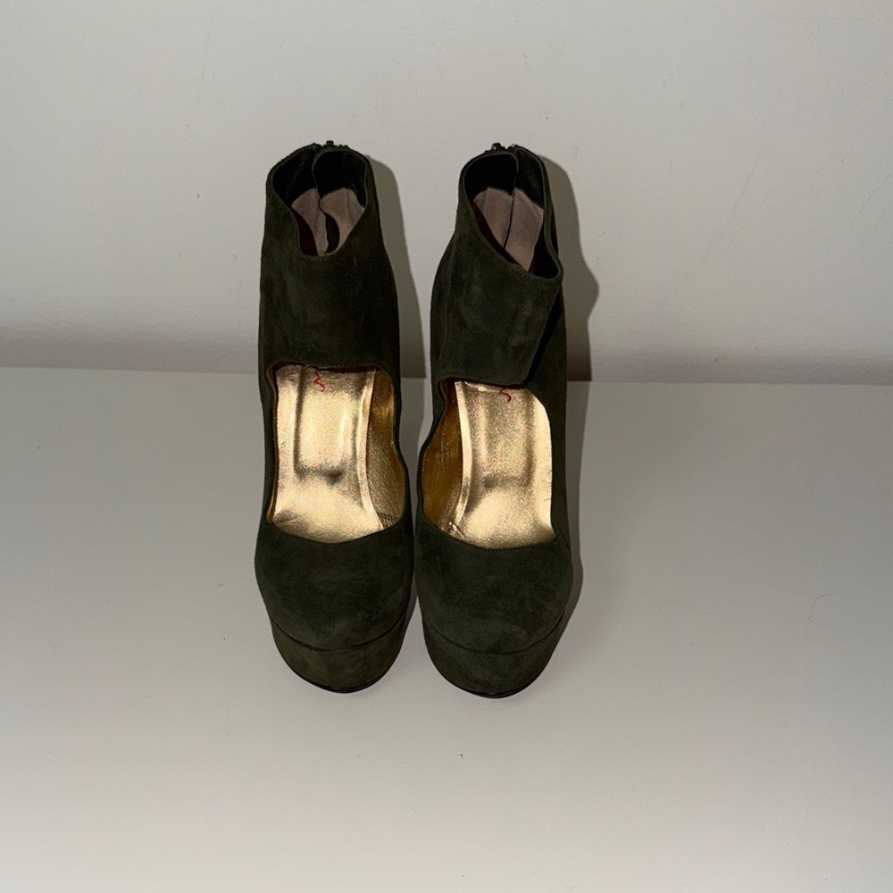 Walter Steiger Elegant Olive Green Women's Open cut bootie size 38